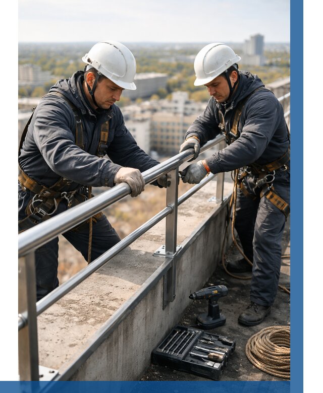 Монтаж перил на высоте в Краснодаре от 2580 р. | ВЫСОТНИК-Ксд