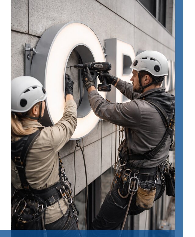 Монтаж световых букв в Краснодаре от 3096 р. под ключ ВЫСОТНИК-Ксд