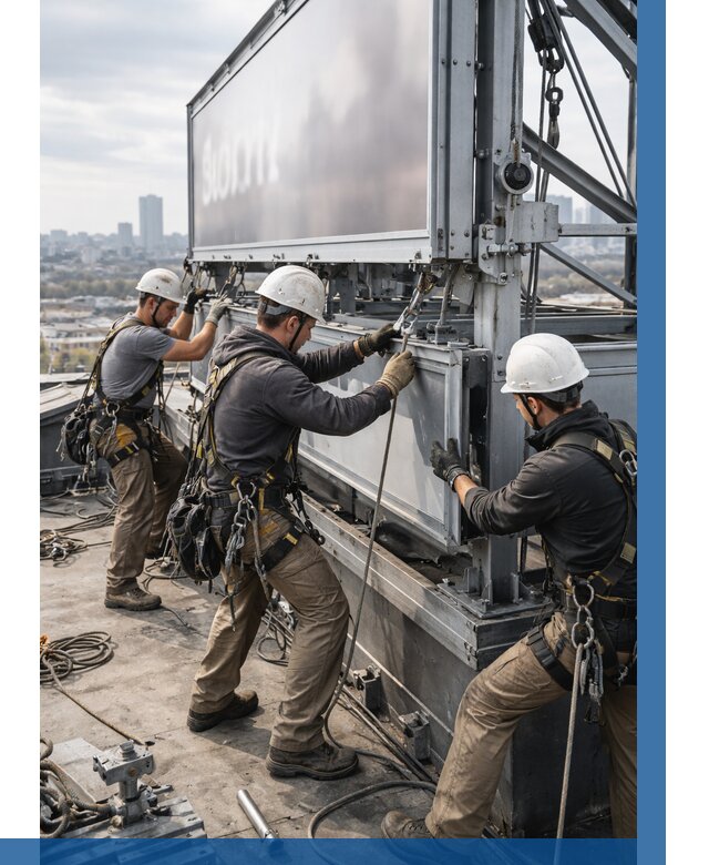 Монтаж крышной рекламной конструкции в Краснодаре от 61914 р.|ВЫСОТНИК-Ксд