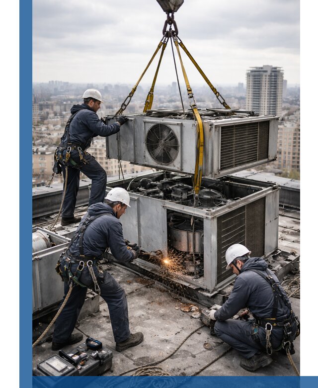 Демонтаж крышной установки в Краснодаре любой сложности