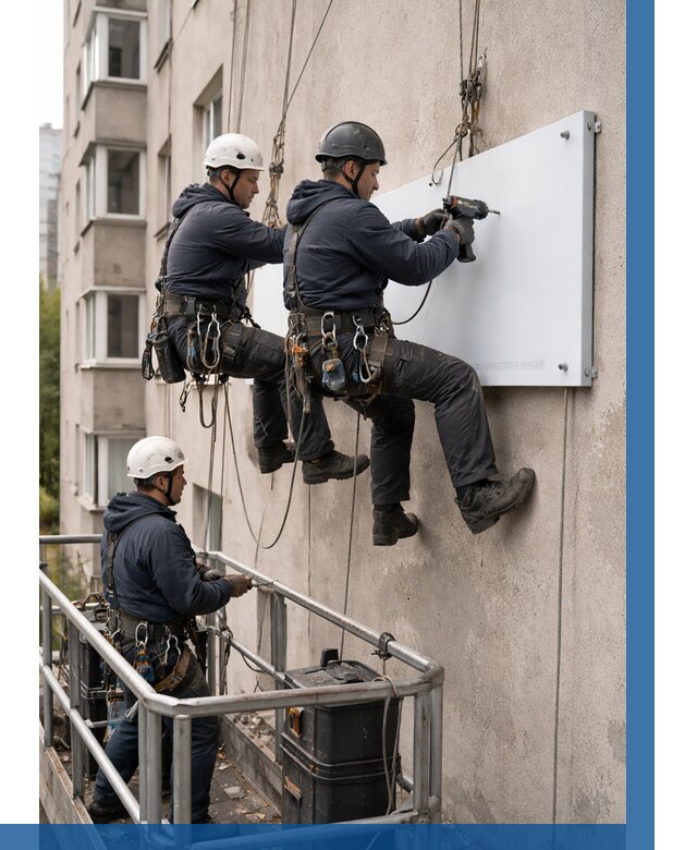 Монтаж табличек и указателей в Краснодаре от 3612 р. | ВЫСОТНИК-Ксд