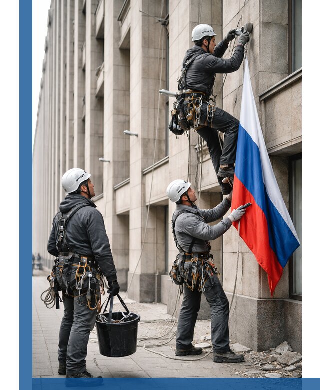 Профессиональная установка флагов на фасаде в Краснодаре