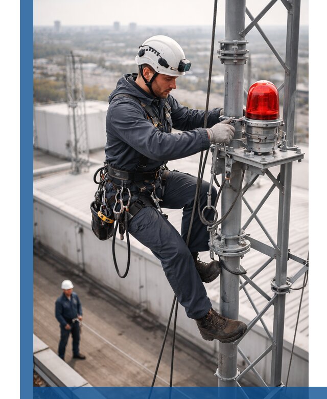 Монтаж заградительных огней и обслуживание объектов в Краснодаре