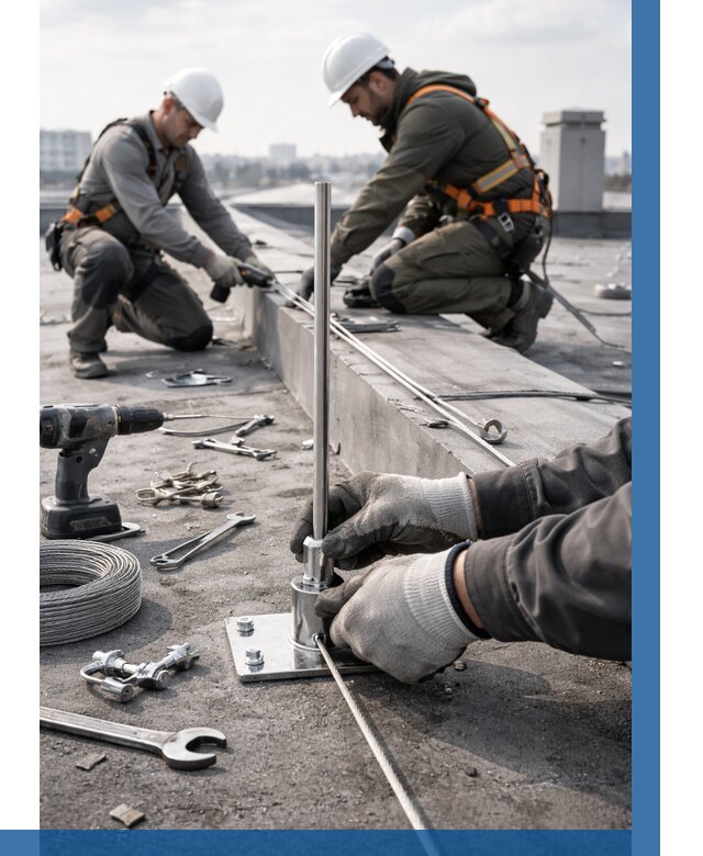 Монтаж молниезащиты на кровле в Краснодаре цена от 25798 р. | ВЫСОТНИК-Ксд