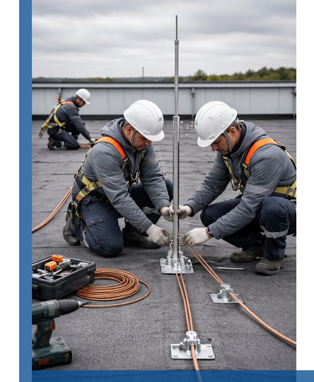 Монтаж молниезащиты на кровле в Краснодаре под ключ с гарантией