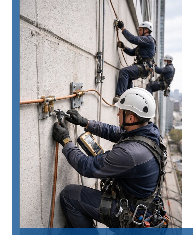 Монтаж системы заземления здания и молниезащиты в Краснодаре