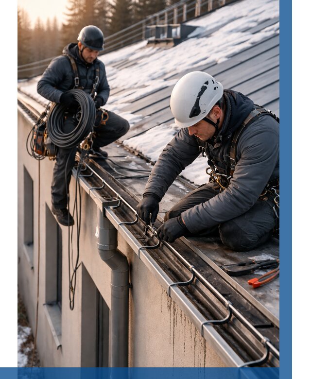 Монтаж греющего кабеля на кровле в Краснодаре от 464 р. | ВЫСОТНИК-Ксд