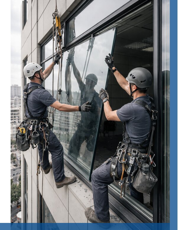 Замена стеклопакетов на высоте в Краснодаре от 5675 р. | ВЫСОТНИК-Ксд