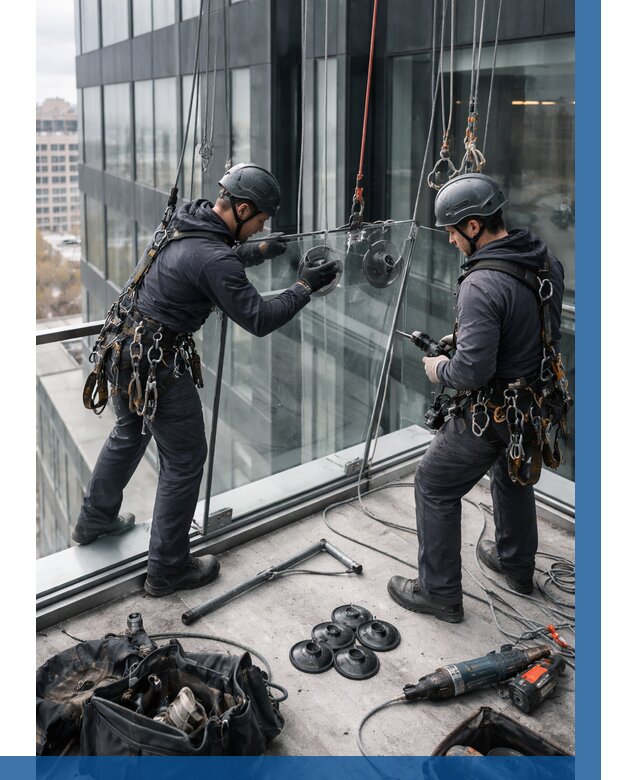 Монтаж стеклянных ограждений в Краснодаре от 2580 р. | ВЫСОТНИК-Ксд