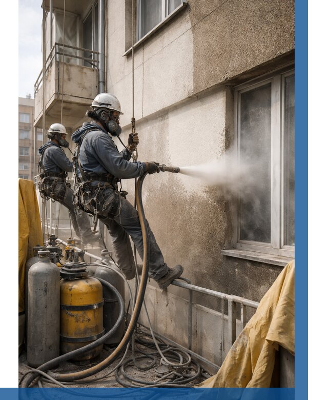 Пескоструйная очистка фасада в Краснодаре от 671 р. | ВЫСОТНИК-Ксд