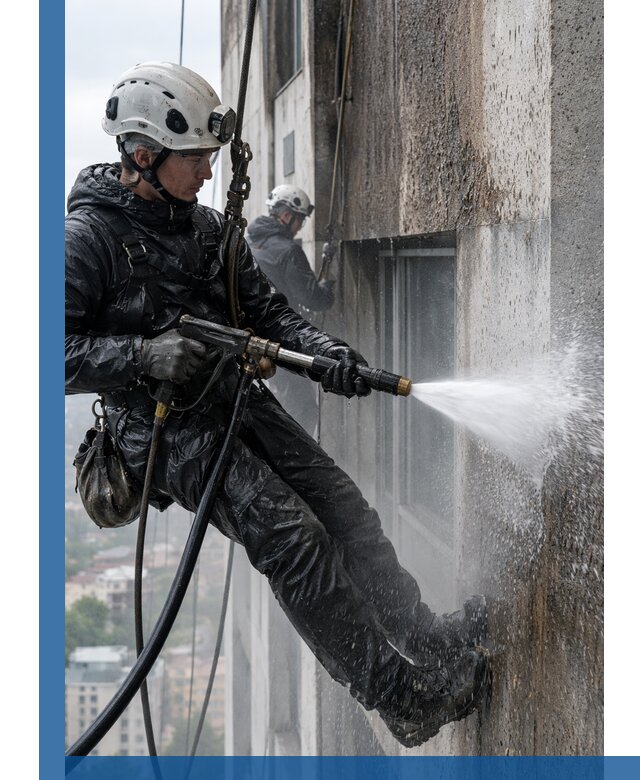 Гидроструйная очистка фасадов и конструкций в Краснодаре