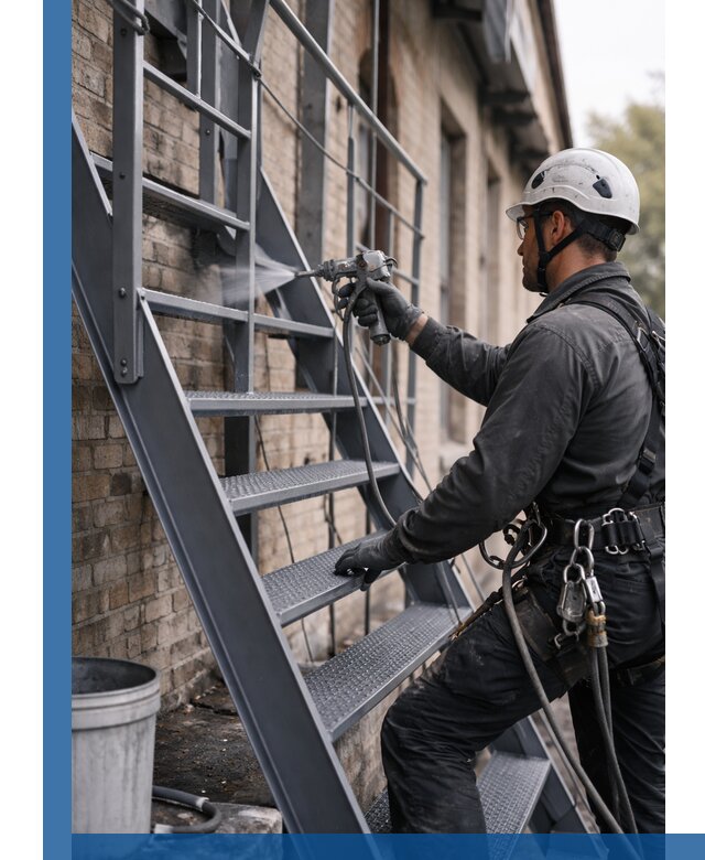 Покраска и антикоррозионная защита пожарных лестниц в Краснодаре