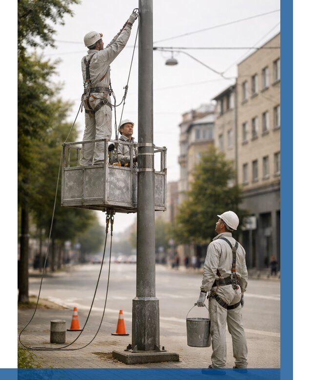 Покраска опор освещения в Краснодаре от 5160 р. | ВЫСОТНИК-Ксд