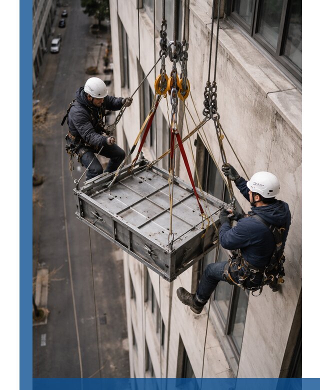 Спуск и подъем грузов по фасаду в Краснодаре для зданий