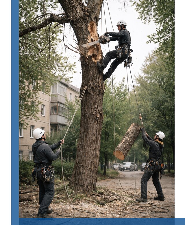 Срочное удаление аварийных деревьев в Краснодаре с гарантией безопасности
