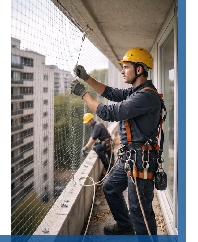 Монтаж сетки от птиц в Краснодаре от 4644 р. | ВЫСОТНИК-Ксд