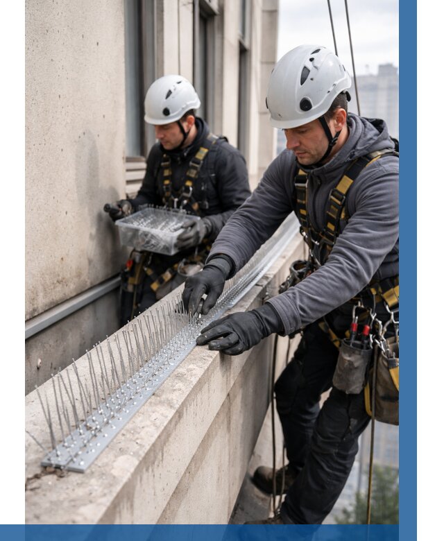 Установка шипов от птиц в Краснодаре от 877 р. | ВЫСОТНИК-Ксд